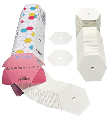 Yosine 400 Stück 2,5 cm Papierstücke zum Quilten, Basteln, Patchwork, Nähen, Basteln, Quiltvorlagen für Nähzubehör, Quilt-Zubehör, Bastelwerkzeuge, sechseckige Papiervorlage
