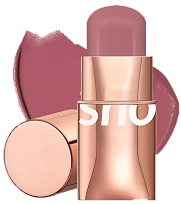 6 Farben Lippenstift Blush Stick 3-in-1 Augen Wange und Lippe Tint Buildable Waterproof Lightweight Blush Stick Creme Blusher Makeup für Frauen (#01)