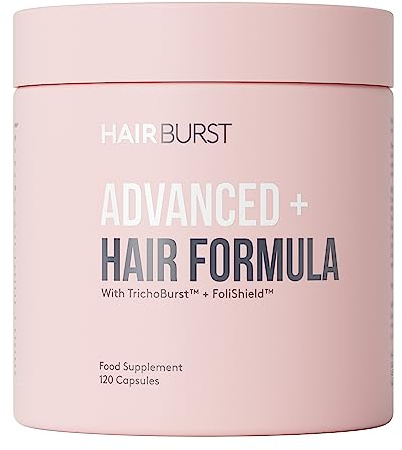 HAIR BURST Advanced+ Hair Loss Supplement — Targets Root Causes, Promotes Strong - Natural Products for Women - 4 Daily Capsules, 1 Solution