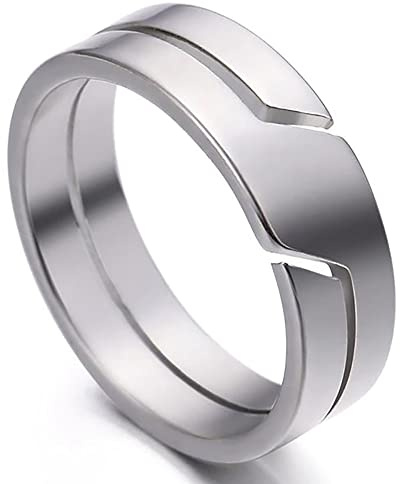 ZENSE - Bague homme avec structure fendue argentée ZR0174