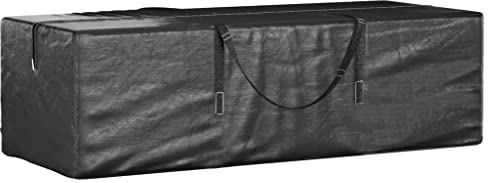 vidaXL Weihnachtsbaumtasche, Aufbewahrungstasche mit Griffe Reißverschluss, Tragetasche Wasserfest UV-beständig, Schutzhülle Weihnachtsbaum Tasche, Schwarz 135x40x55 cm Polyethylen