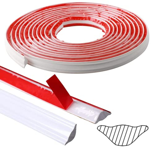 Moulure décorative flexible autocollante en TPE pour bords de carrelage, plafond et transition murale, blanche, plan de travail de cuisine pour bords muraux (5 m, 19 mm x 13 mm)