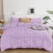 Fondream Violettes Seersucker-Bettwäsche-Set für Doppelbett, Pompon-Quasten-Design, strukturiertes Bettwäsche-Set mit Reißverschluss, Lila, 200 x 200 cm
