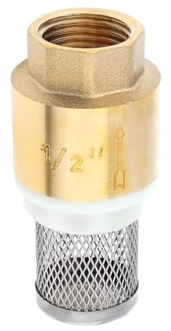 1,27 cm Messing Fußventil, DN15 Rückschlagventil Wasserpumpe Bodenventil mit Filter Einwegrückschlagventil