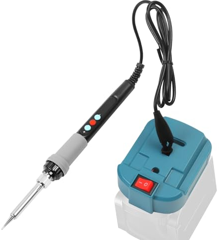TIHOOK Akku Lötkolben, Cordless Lötkolben Kompatibel mit Makita-18v-Akku, Einstellbare Temperatur 100 ℃ ~ 480 ℃, Lötkolben für DIY-Reparaturen (Ohne Akku)