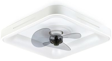 Noaton® Hovland 14050W Deckenventilator mit Beleuchtung, LED Dimmbar max 55 W, 3 Farbtemperaturen, Fernbedienung, Timer, Luftdurchsatz bis zu 15 m3/min, Durchmesser 50 cm, Weiß