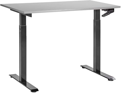 Höhenverstellbarer Schreibtisch mit Kurbel grau/schwarz 120x72 cm DESTINES