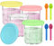 LIAMERHE 4 Pcs Creami Tubs Tubs for Ninja Creami Deluxe NC500 NC501UK Series, Ice Cream Tubs, Ice Cream Containers with Lids Ice Cream Maker Tubs for Ninja, Ninja Creami Accessories