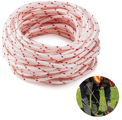 YIAJIA 10 Meters 3.5mm Recoil Pull Cord Replacement Starter Rope - Recoil Starter Rope Replacement Pull Cord for Chainsaw Lawn Mower Trimmer