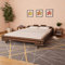 UTSRABFA Futon-Betten Schlafzimmer-Betten Hochbett Bettgestell Bettgestell Dunkelbraun Bambus 160×200 cm Geeignet für Schlafzimmer, Außenbereich, Wohnung, Arbeitszimmer