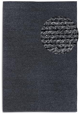 Villeroy & Boch Wollteppich Francois - Natur Wohnzimmerteppich - Handgewebt & Natürlich - Boho Teppich Wolle für Wohnzimmer, Schlafzimmer, Esszimmer, Flur, Küche – Anthrazit, 190x280cm