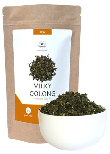 Milky Oolong, Premium Halbfermentierter Tee mit Grüntee Charakter Lose, aromatisiert, Chremiger Geschmack | WonderTea Milky Oolong Tea (100g)