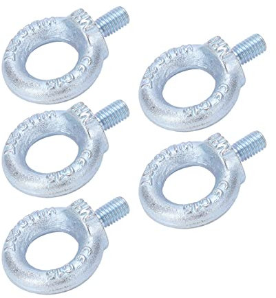 Naroote Boulon à œil d'épaule de Levage, Anneau de Levage Boulons à œil Filetés 5 Pièces Galvanoplastie Zinc Blanc Q235 Boulon à œil en Acier pour Industriel (#1)