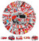 Feuerwehr Aufkleber Fire Feuerwehrauto Sticker, 50 Stücke wasserdichte und Wiederverwendbare Jungen-fahrzeugaufkleber für Auto Laptop Koffer Skateboard Fahrrad Motorrad Party Wand Deko