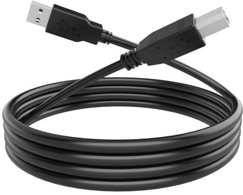 USB-B-Kabel für DJ-Midi-Controller, Tastaturen, Sampler, Effektpads, Syntesizer, Numark, Pioneer, Native Instruments, Traktor, Denon, Akai auf MacBook, Dell, HP, 1 m