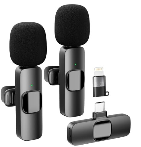 YRF micrófono inalámbrico de Solapa para iPhone Android iPad, Mini micrófono, 65FT Rango, micrófono inalámbrico para grabación de vídeo, Streaming, Podcast