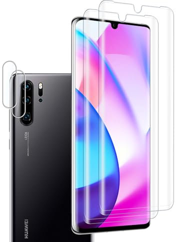 VideoSecu 2+2 Stück für Panzerglas für Huawei P30 Pro Kamera Schutzfolie, 9H Härte HD Blasenfreie Gehärtetes Glas Displayschutzfolie - 100% Touchgenauigkeit, Kratzfest, Vollständige Abdeckung