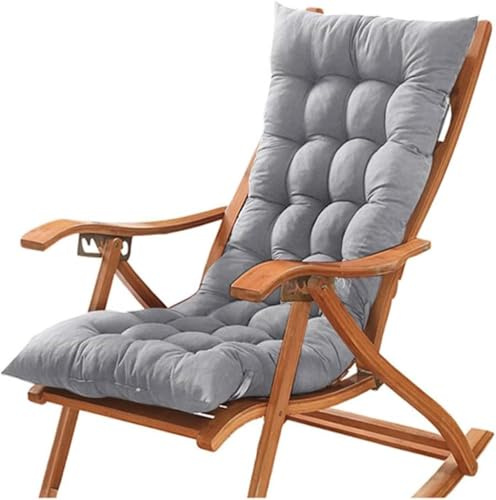 ZZDZW Stuhlkissen Mit Rückenteil Sitzkissen Garten Premium Hochlehner Auflage Küchen Stuhl Kissen Bequeme Stuhlauflage Gartenstuhl Für Outdoor Indoor Rückenkissen(Grau,150x55x8cm)