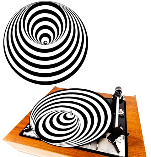 Briwooody Acrylic Turntable Mat Platter Slipmat for 12 Vinyl Vintage Record Player Acrylic Slipmat for Vinyl LP Record Players Antistatic Cover Improves Sound Turntable Accessories (Black)