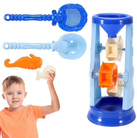 Generico Giochi Sabbia per Bambini,Giocattoli Mare con Secchiello | Giochi Acqua Esterni con Stampini per Bambini Oltre 3 Anni