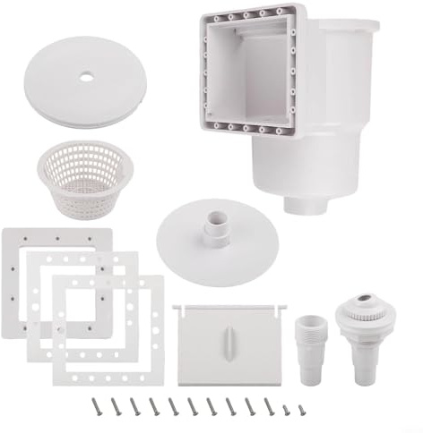 FUANA Swimming Pool Skimmer Box 6Inch Wall Mount Design With Vacuum Plate Adaptor