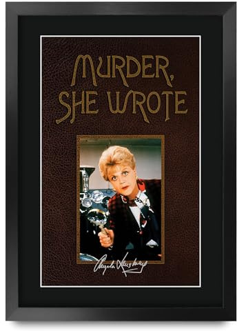 HWC Trading Murder, She Wrote (1984) Angela Lansbury Geschenke Gedrucktes Signiertes Autogramm Poster für Fans von Fernsehn Memorabilien - A3 Gerahmt