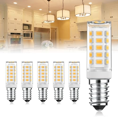 Cxyemt E14 LED Lampen Warmweiß 3000K, 4W Ersatz für 50W 60W Halogenlampen, CRI85, AC230V, 550lm, 360° Abstrahlwinkel, Nicht Dimmbar, Glühbirne E14 LED Birne für Kühlschrank, Dunstabzugshaube, 6er Pack