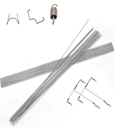 Juego de alambre de resorte de acero inoxidable 304 - Alambre rígido for proyectos de bricolaje, 20 piezas, 0,2 mm - 5,0 mm, 500 mm de longitud(0.7mm)