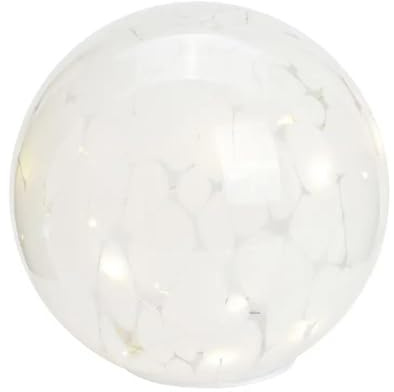 Dekorative Kugel aus Glas, mit Lichtdekor, LED Kugel, Home Deko, Wohnraumdekoration versch. Farben & Größen (Weiß, 15 cm)
