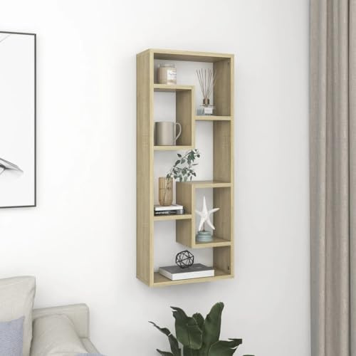 Genérico Estantería de Pared contrachapada Color Roble 36x16x90 cm,Mobiliario,Estanterías,Estantes y estanterías,803014
