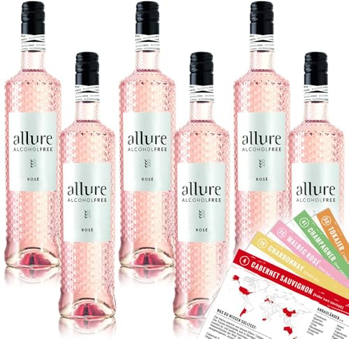 Allure alcoholfree Rosé, alkoholfrei, sortenreines Weinpaket + VINOX Winecards (6x0,75l)