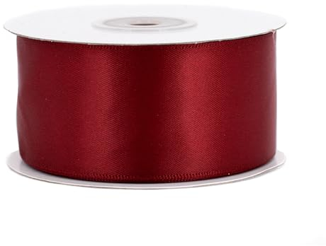 Doppelseitiges Satinband 38mm x 20m Rolle - FARBAUSWAHL in 6/10/25/38mm - farbecht & waschbar - Schleifenband für Hochzeit - Geschenkband zum Verpacken Dekorieren Basteln - Bordeaux 270