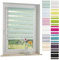ourdeco® Doppel-Rollo, Duo-Rollo / 80 x 210 cm pastellgrün/lichtdurchlässig, Blickdicht, Montage ohne Bohren
