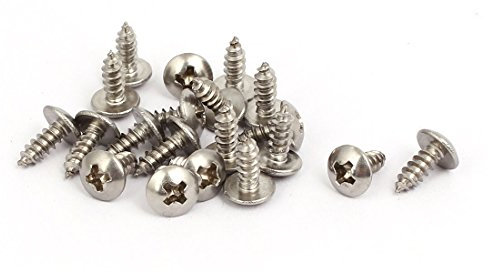 sourcing map M3x8mm Acier inox 316 vis autotaraudeuse tête Cruciforme 20Pcs