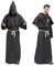 Priester Robe Mönch Kostüm Herren mit Kapuze und Kreuz,Herren Kapuzen Robe Gewand Mönchskutte Kostüm Herren für Halloween,Mittelalterliche,Renaissance,Karneval(Schwarz,S)