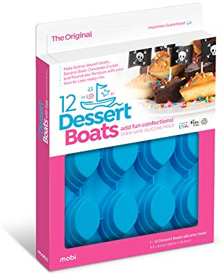 MOBI DB-12 12 Dessert Boats Silikon-Backform, blau