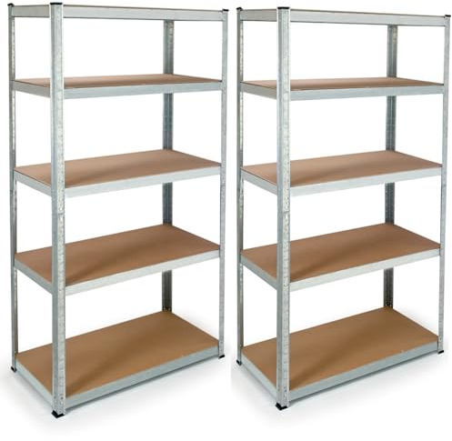 IDMarket - Satz von 2 Schwerlastregalen mit 10 Etagen H. 180 cm