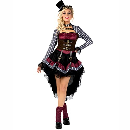 Morph Steampunk-Kostüm für Damen, viktorianisch, Gothic, Halloween, Größe S