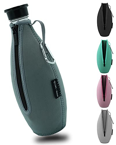 SodaSafe® Schutzhülle [Grau] #flaschentaschen für SodaStream Zubehör für Crystal Glaskaraffe [KÜHLEND/WÄRMEND] | Bruchschutz Neopren Hülle für Glasflaschen von SodaStream