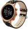 Compatible for Fossil Julianna Bands, Giaogor Slim Genuine Leather Country Style Flower Band Replacement Accessories Strap Compatible for Fossil Gen 5 Julianna Smartwatch (Black+Red Flower)
