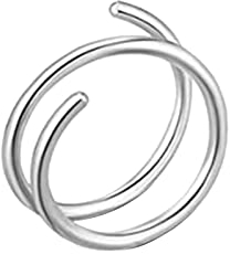 Ringe Nasenpiercing Chirurgenstahl für Damen Herren Twist Nasenring Nostril Spiral Piercing Ohrringe Schmuck 8MM