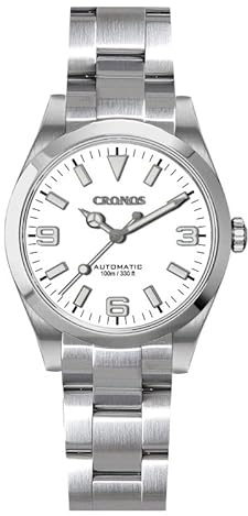 Cronos L6016 Automatische Kleid Herren Uhr Saphirglas 8215 Mechanische Edelstahl Armband Armbanduhren