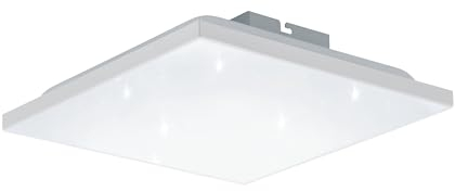EGLO LED Panel Calemar-S, quadratische Deckenlampe mit Kristall-Effekt, Deckenleuchte aus Kunststoff und Metall in Weiß, Aufbauleuchte für Büro und Küche, neutralweiß, 29x29 cm