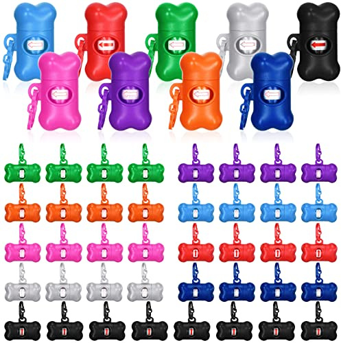 Perkoop 80 Pcs Dog Poop Bag Dispenser with Dog Waste Bags, Bone Shape