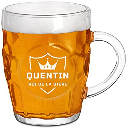 Maverton Chope à Bière Personnalisable – Verre à alcool avec gravure Idee Cadeau Homme - 500ml - Verre a Biere pour dégustation - Cadeau Personnalisé Anniversaire - pour ami - copain -amateur de biere