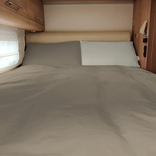 Personalisierbarer Bettbezug und Bettdecke für Camper für Camping, Wohnwagen, Einzelbett, cremefarben