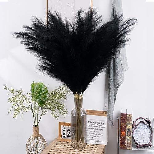 Wttisel 10 erba della pampa nera alta – 96,5 cm, erba della pampa artificiale, alta erba della pampa, bouquet di fiori e riempitivo per vasi bohémien, decorazione per la casa, matrimonio, festa della