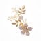 JUSTUSNX Accesorios para el cabello con flores doradas para novia, accesorio para el pelo de cristal perlado, horquillas para el pelo de boda, pieza de pelo para mujeres y niñas