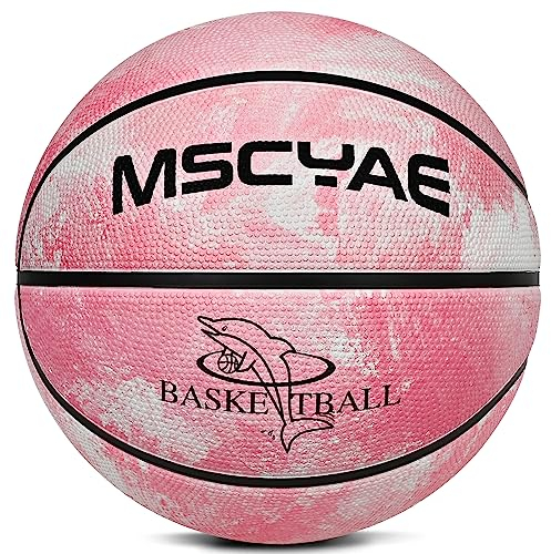 Basketball Größe 5,basketball für kinder,Mini Basketball Größe 3,Indooor outdoor basketball Rosa Weiß 3