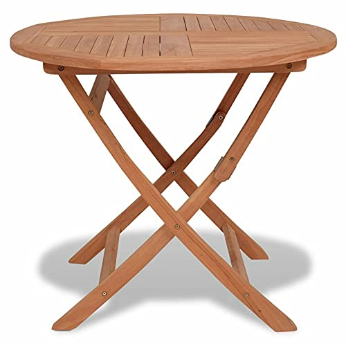 Camerina Klappbarer Gartentisch 85x76 cm Balkontisch Wetterfest Esstisch Klappbarer Balkon Tisch Outdoor Tisch Wetterfest Klappbarer Tisch Teak Massivholz